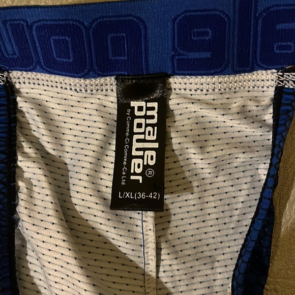 Blue male power jockstrap with rings. - Picture 3 of 4